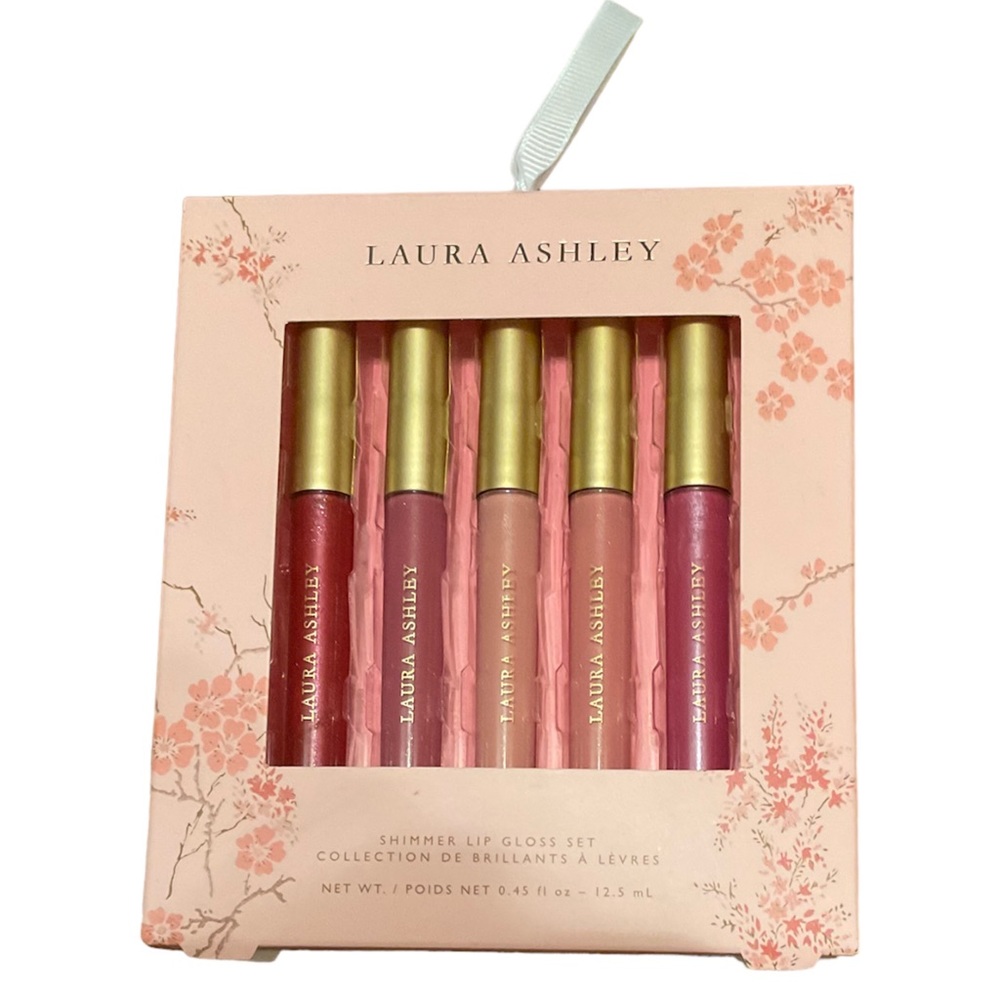 LAURA ASHLEY SHIMMER LIP GLOSS SET INCLUDES 5 DIFFERENT GLOSSES